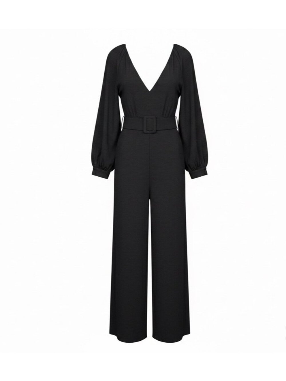 Zara Womens Navy Jumpsuit With Long Sleeves Belted Waist Size M